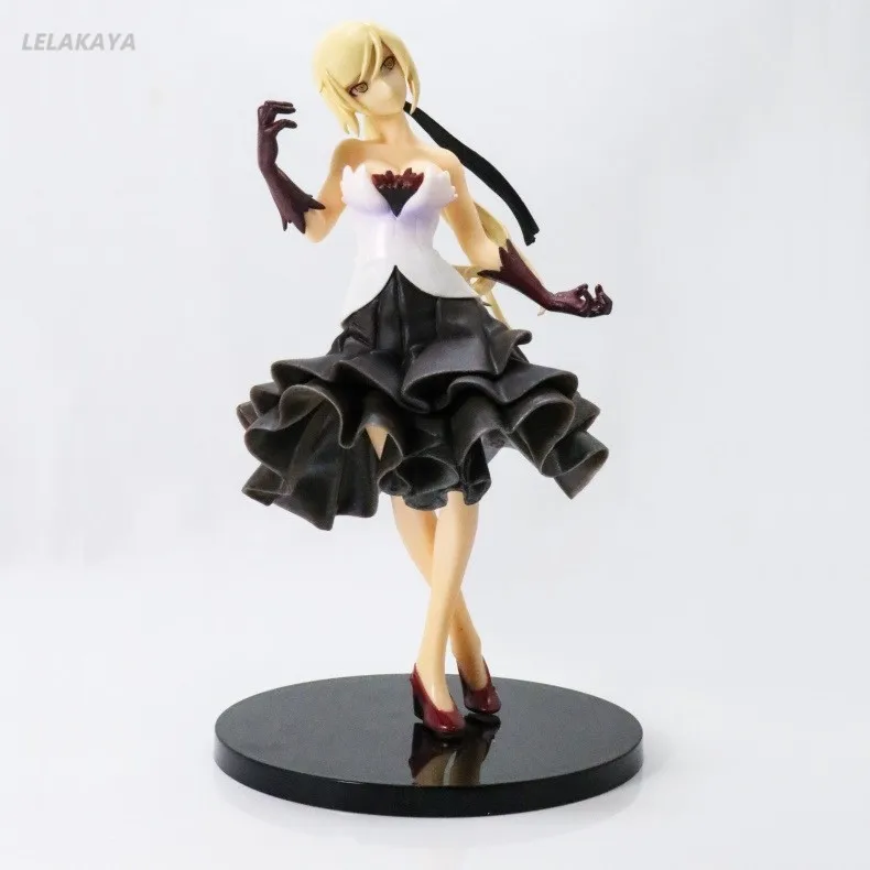 

18cm Anime Action Figure Kizumonogatari Oshino Shinobu 17 Years Old Black Dress Ver Model PVC Monogatari Series Collection Doll