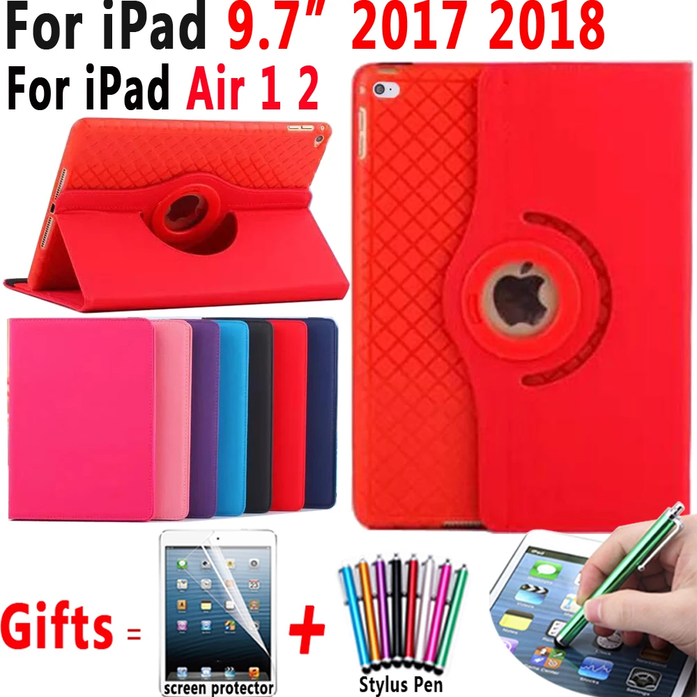 

360Rotating Soft Leather Sleep Awake Cover for Apple iPad 9.7 2018 2017 Air 1 2 5th 6th Generation A1822 A1823 Coque Capa Funda