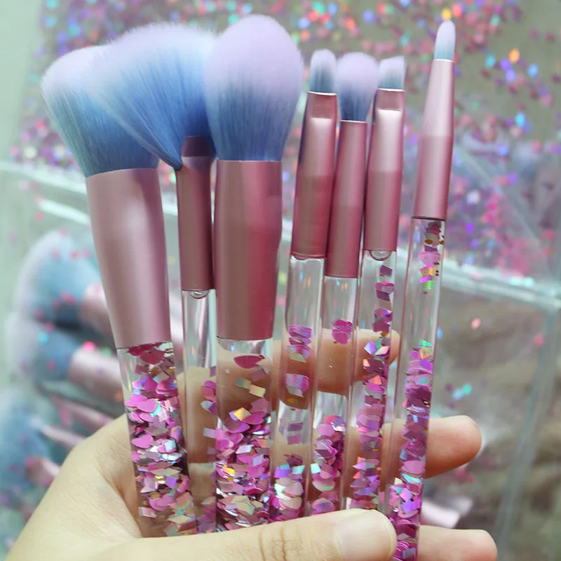 

2017 New Makeup Brushes 7Pcs/Set Transparent Fluid Crystal Brush with Set