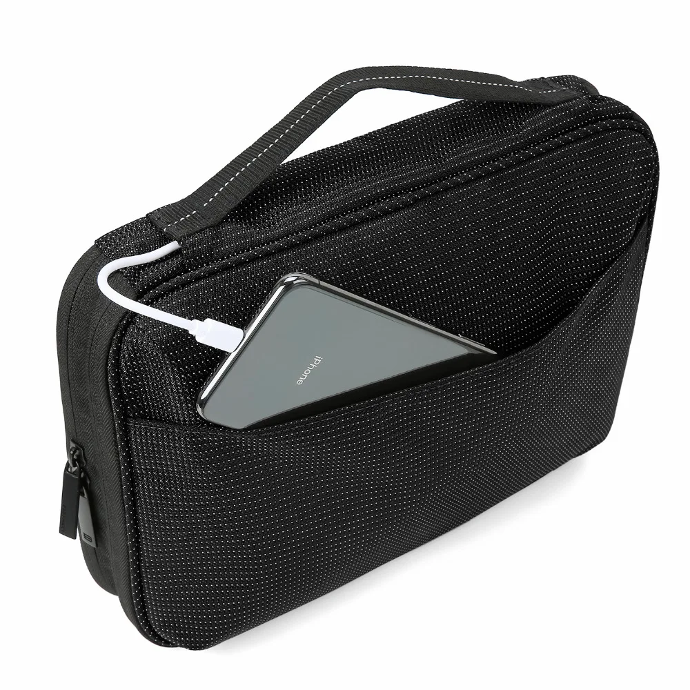 Bagsmart New Double Layer Electronics Travel Organizer Bag Waterproof Electronics Accessories Storage Bag Universal Cable Bags