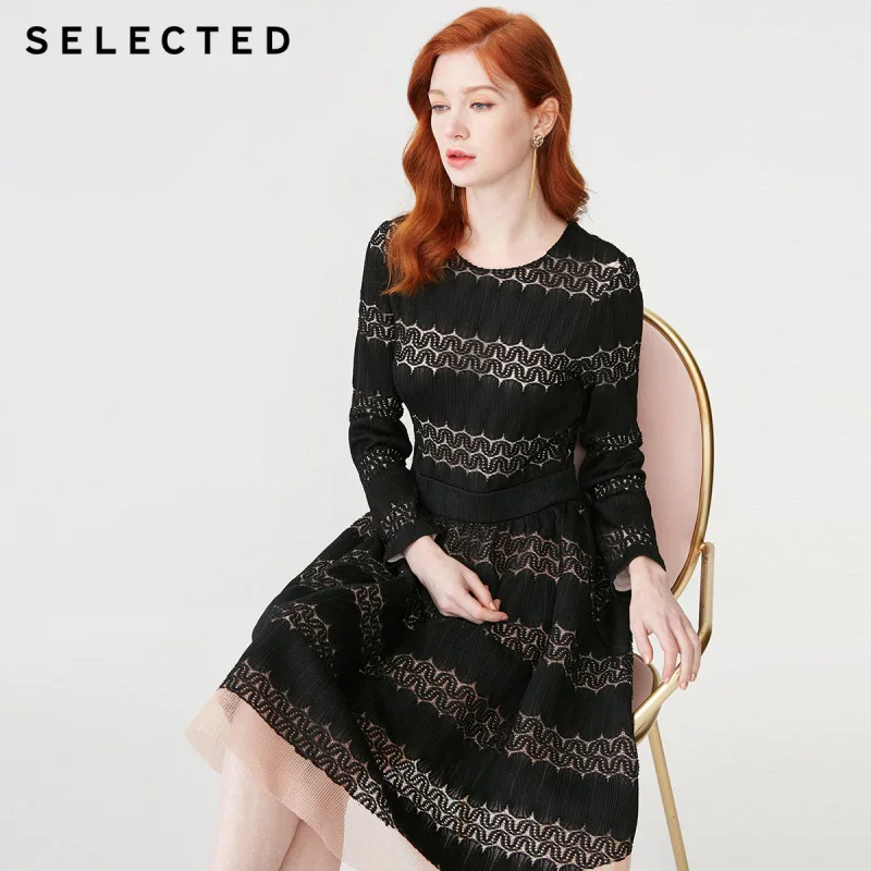 

SELECTED Laced Figured Splice Knitted Midi Dress S|419161502
