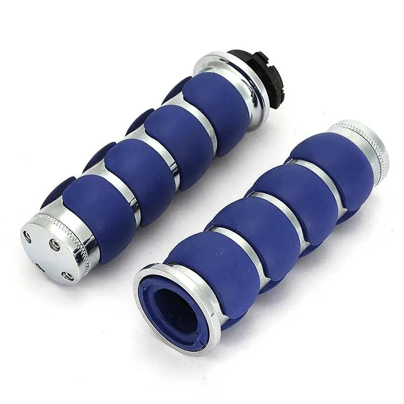 blue handlebar grips