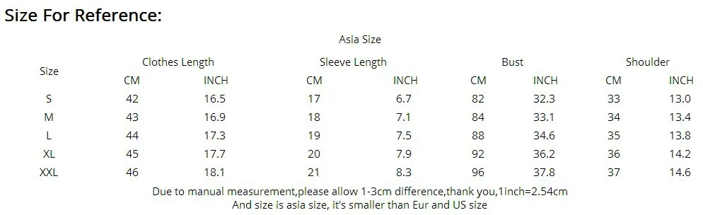 Size table