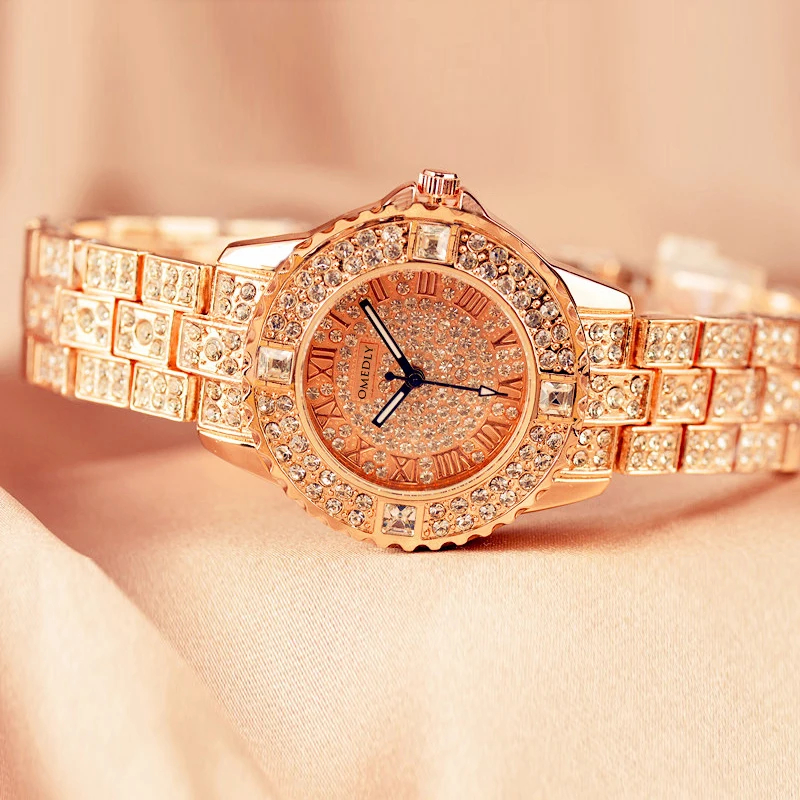 cheap Crystal Quartz Watches Women Luxury Diamond Dress Watches Ladies Wristwatch Relogios Femininos saat Female Rhinestone date Clock