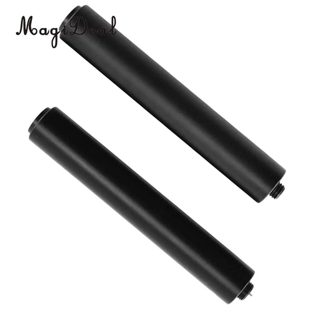 2pcs/Set  Aluminum Pool Cue Extension Extender Adapter For Mezz and American Billiards Cues Sticks Black