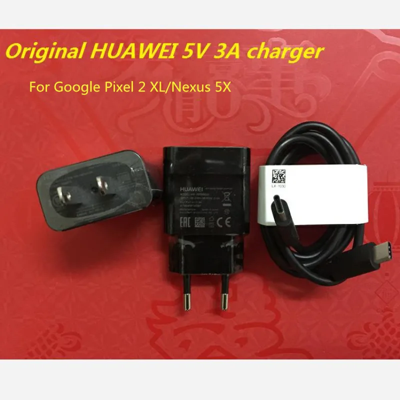 

Original Brand New Huawei 5V/3A Fast Quick Charger Adapter + Double Type-C Data Cable For Huawei Google Pixel 2 XL/Nexus 6P 5X