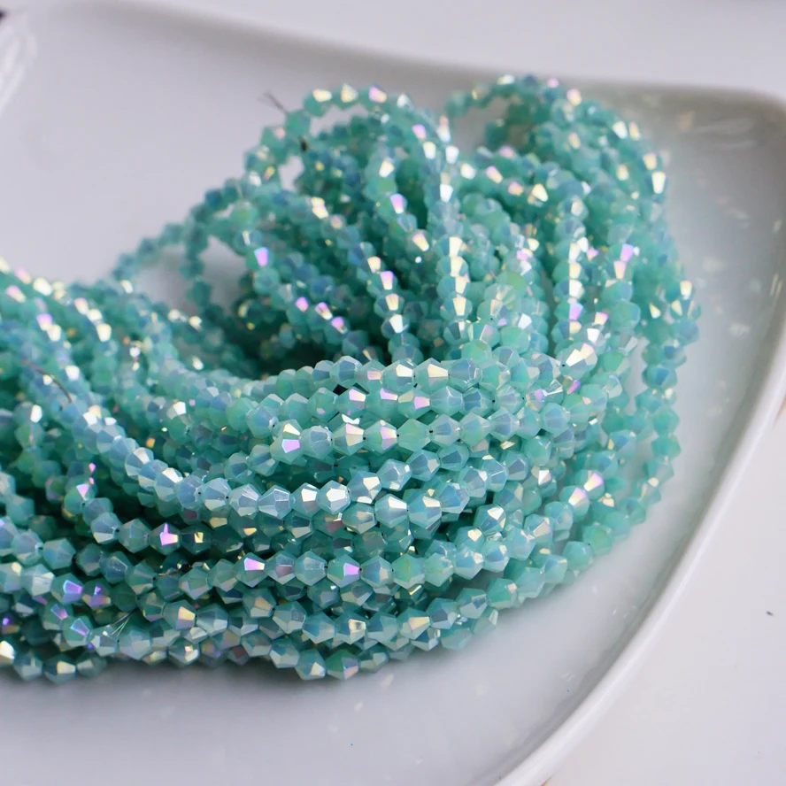 Bulk 500Pcs Faceted Bicone Crystal Glass Beads Loose Jewelry Findings 4mm Beads