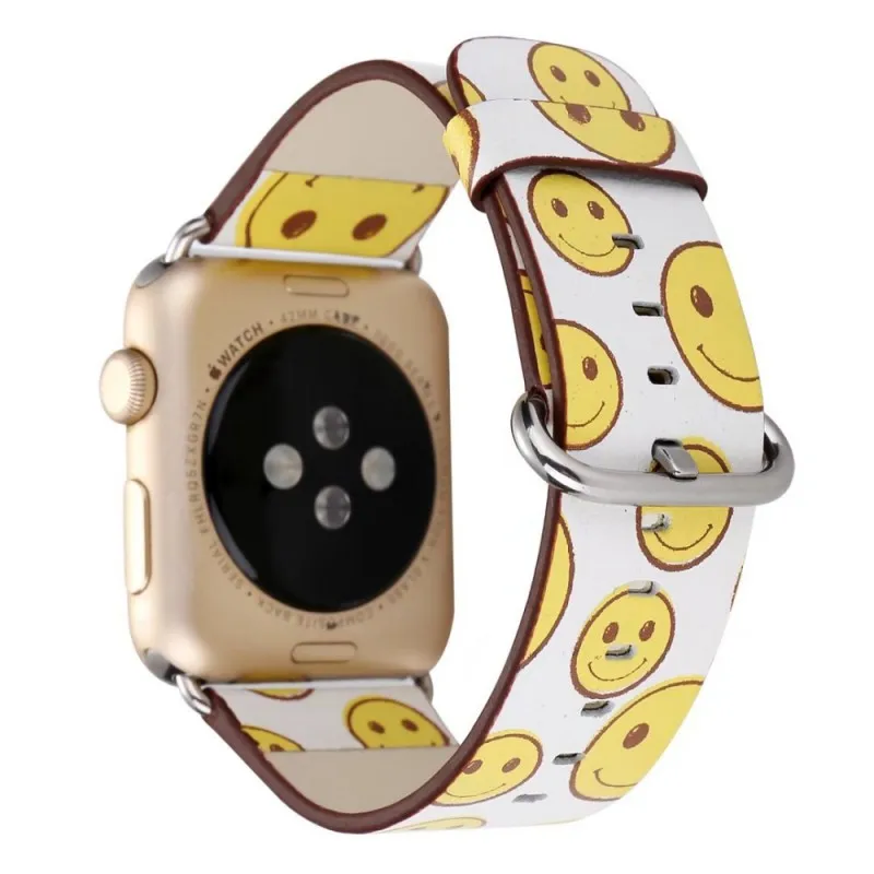 Стильный мультфильм браслеты звезды Средства ухода за губами точки череп Товары для кошек кожаный ремешок браслет ремешок для Apple Watch Series 3 2