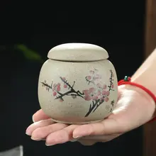 Чай керамиковая чайница горшок, заваренный маленький контейнер, китайский горшок, бак керамические контейнеры для хранения, китайский стиль баночка,, Кэдди