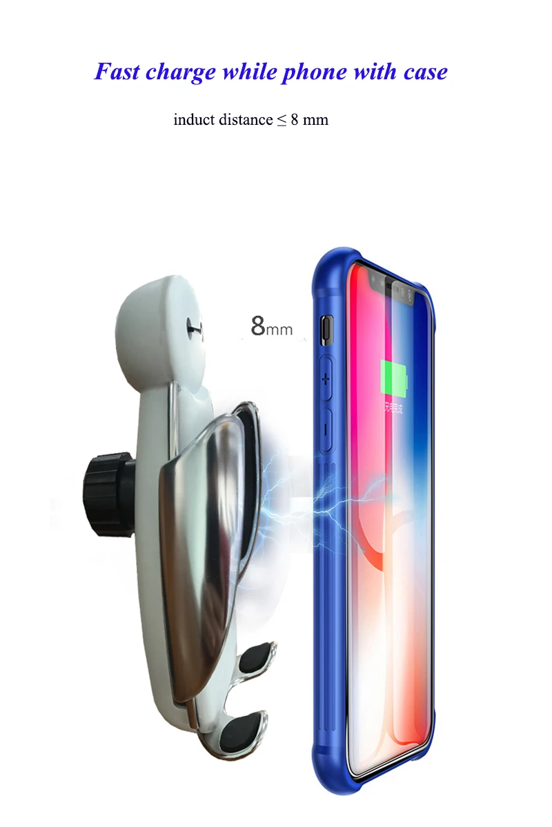 11Car Wireless Charger Smart Auto Clamp Charge Mount Air Vent Phone Holder