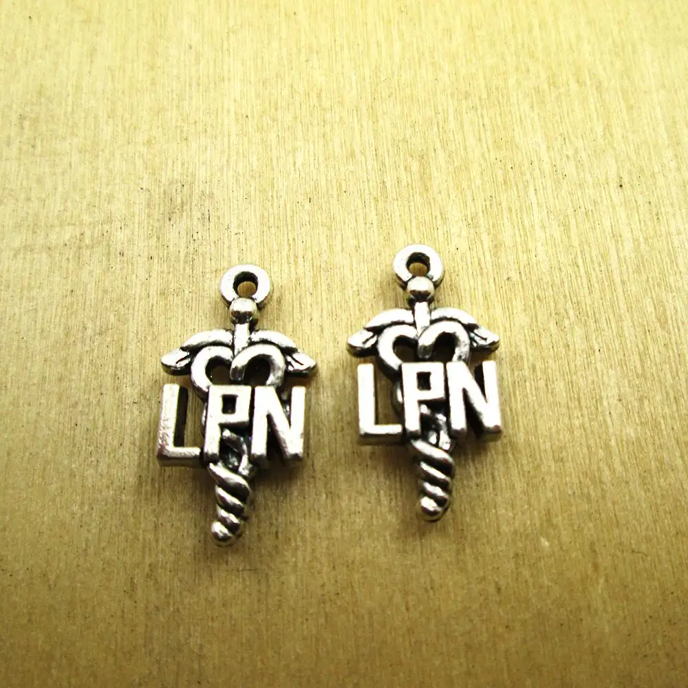12pcs-20x12mm LPN Подвески лицензированные практичные медсестры ювелирные изделия