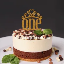 Акрил серебро золото блеск свадебный торт выбирает, пользовательские один год рождения корона Дизайн свадебные торты ботворезы