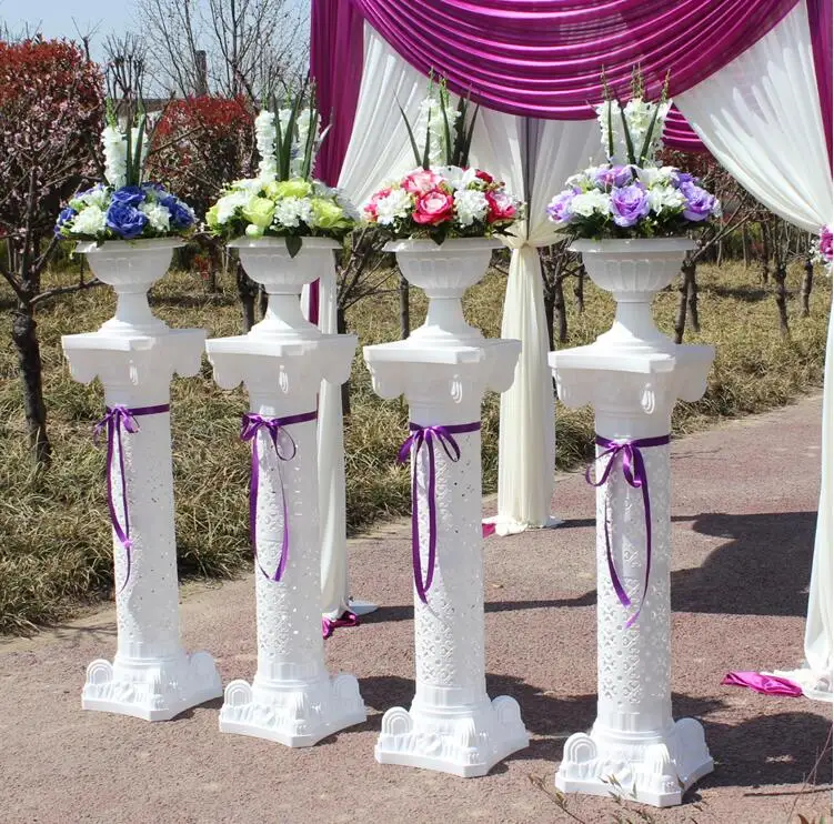 Высококлассный светодиодный люминесцентный пластиковый Римский столбик для свадебных мероприятий, Декорации для фотосъемки, 4 шт./лот