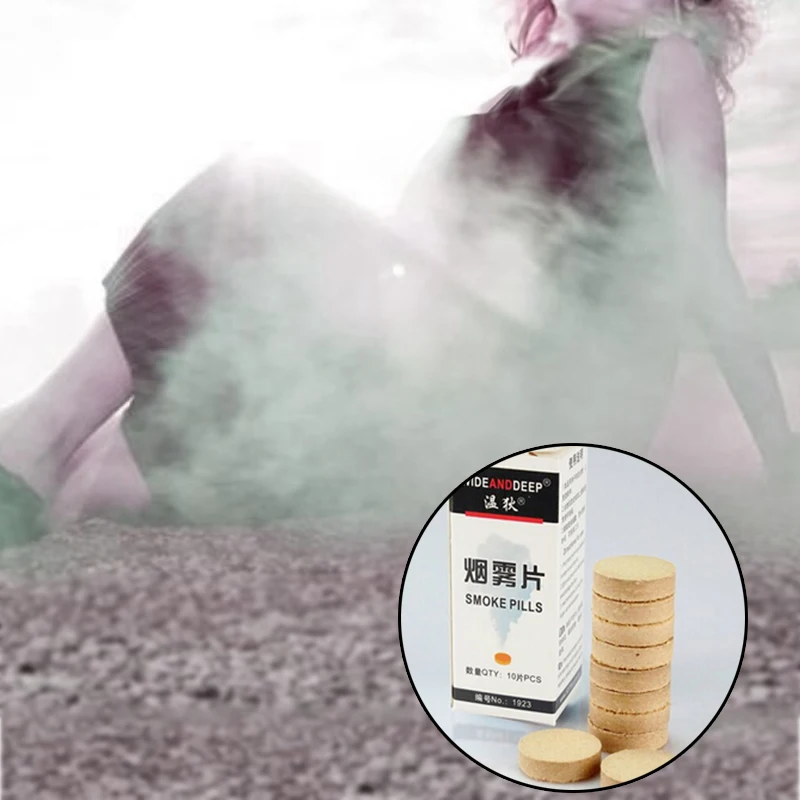 

Effect Show Wedding Decorations Round DIY Smoke Cake Photography Aid Toy 10 Pcs/Box Halloween White Smoke Party