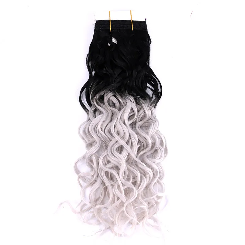 100 г/шт., 12-20 дюймов, P1B/30#, богемные короткие кудрявые волнистые волосы, пряди, высокотемпературные синтетические волосы для наращивания для женщин - Цвет: T1B-Grey