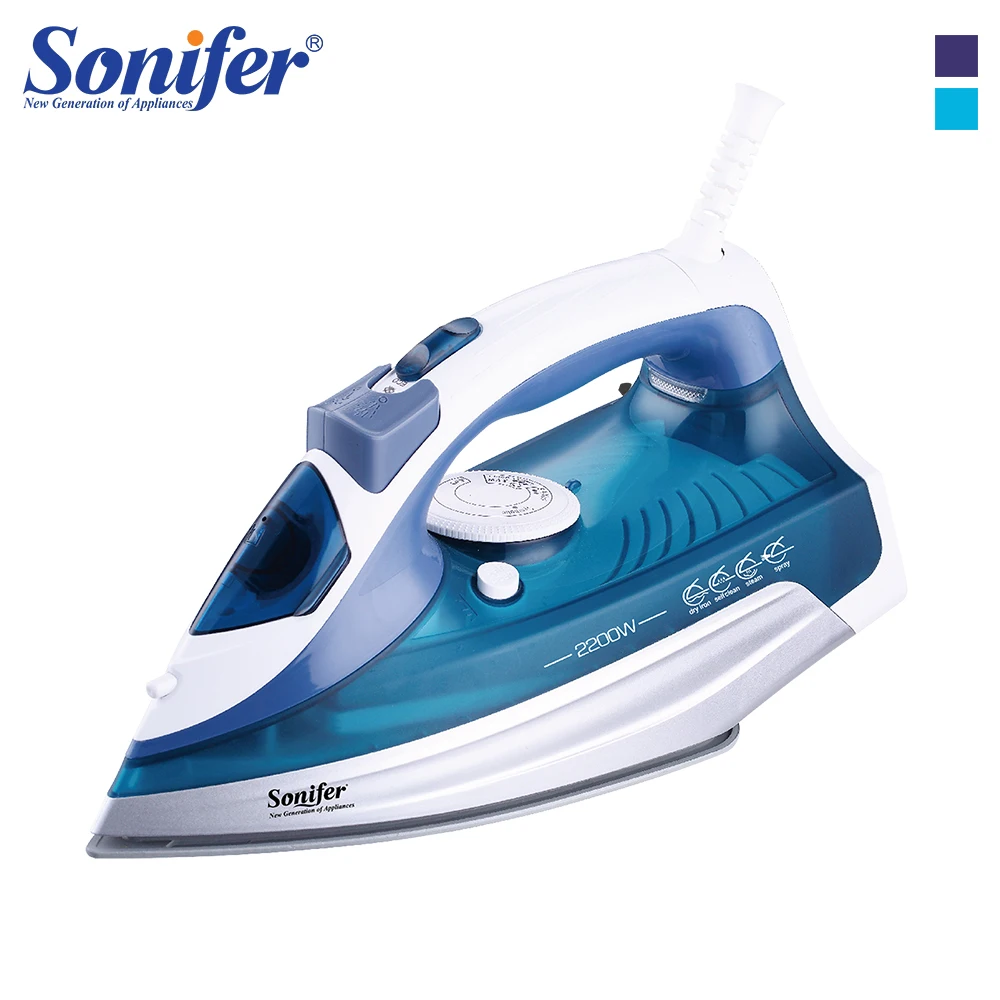 

2200W Colorful Portable Electric Steam Iron For Clothes 220V Three Gears Ceramicsoleplate Sonifer
