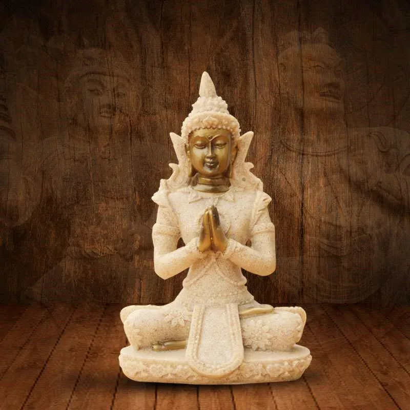 

2018 Direct Selling Mrzoot China Indian For Buddha Avatar Yoga Avalokitesvara Home Decoration Sandstone For Creative Crafts