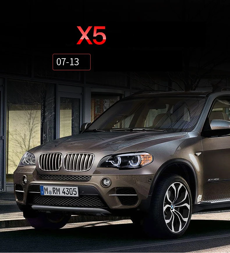 Стайлинга автомобилей корпус передней фары для BMW X5 E70 2007-2013 светодиодный фары BMW X5 E70 светодиодный фар H7 D2H ангел спрятал глаза биксеноновые фары