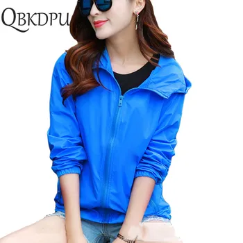 

Mom's plus size 7XL Casual sun UV protection outwear Outdoor sports lightweight zipper Solid color basic Jacket summer women men