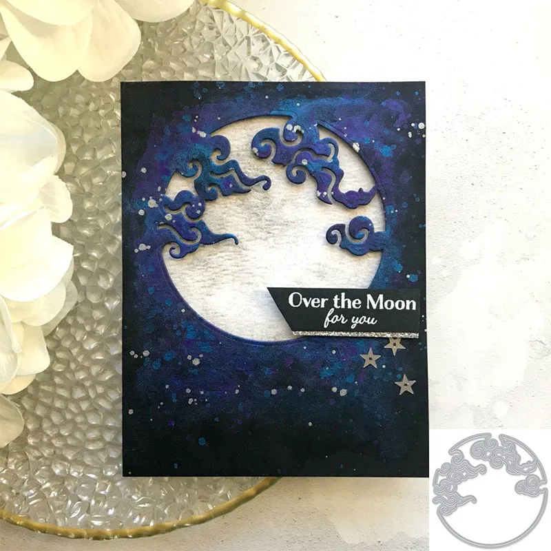

Circle Cloud Over The Moon Metal Cutting Dies For DIY Scrapbooking Embossing Paper Cards Making Decorative Crafts New 2018 Dies