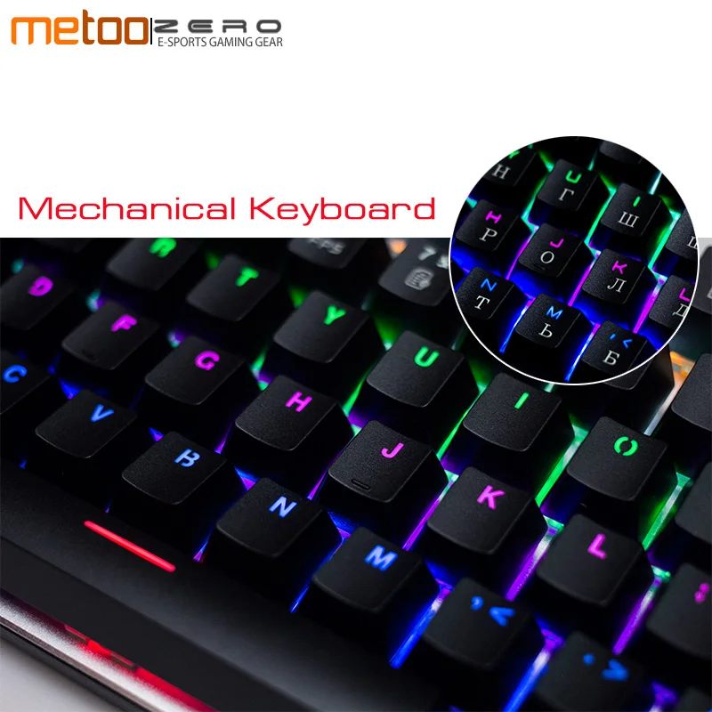 

Russian delivery Spanish Standard 104 keys USB Wired LED Backlit Mechanical Gaming Keyboard Multimedia Luminous gamer Keyboard