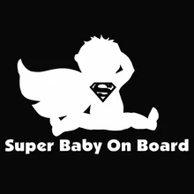 Superman Super Baby on Board Funny Car Sticker for Truck Stroller Window Bumper Kayak Hand Carving