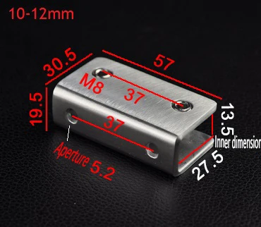 U Hole 10-12mm Glass 4 шт./лот 304 нержавеющая сталь стекло зажим хомут для полки с винтами отображения вина бак для рыбы зажим акриловый хомут - Цвет: U Hole 10-12mm Glass