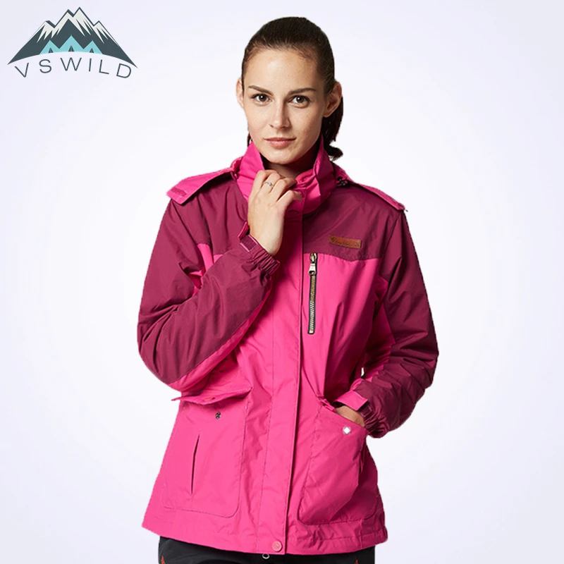 

Plus Size Two Piece Jacket Couple Windproof Warm Outdoor Mountaineering Suits Hiking Men Breathable Couple Softshell Jackets