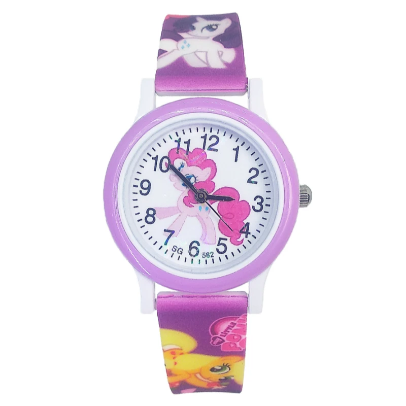 Дропшиппинг мультфильм часы с единорогом Дети Часы Силиконовые кварцевые часы пони для от 2 до 10 лет мальчиков девочек детские подарки