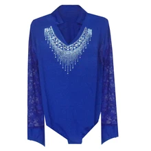 Синий, черный, мужской латинский танец мальчик/человек одежда для вальс-конкурс Топы Румба/ча/Самба танцевальная одежда Мужская танцевальная рубашка