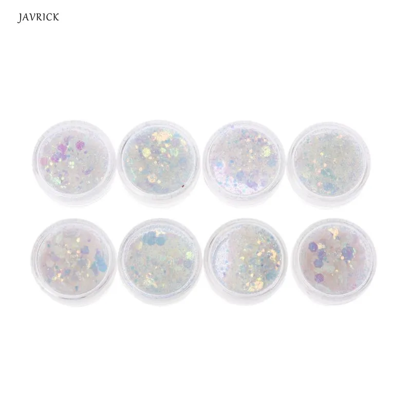 8Pcs UV Resin Molds Color Change Mica Powder Sunlight Reactive Glitter