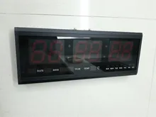 HT4819SM-1,Free Shipping,Aluminum Large Digital LED Wall Clock ,Big Watch Modern Design,Digital clock! Led electronic calendar