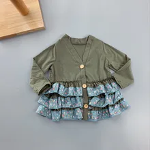 От 2 до 8 лет, каждый стиль, весенне-осенняя одежда для маленьких девочек детское платье с оборками повседневная одежда новая стильная одежда для маленьких девочек