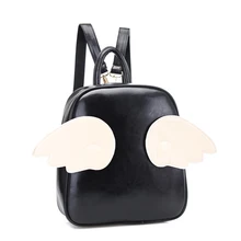 2016 Belle Ailes D’ange Sac À Dos De Mode Lolita Épaule Sac À Dos Sac Doux Sac Pack Mignon En Cuir Mochila École Sac À Dos JXY412