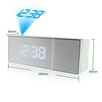 

2017stylish new alarm clock with radio projector multifunction play music creative personality djust the brightness decoration