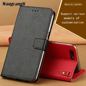 

Oneplus 5t case lychee texture flip phone case handmade Genuine leather protection shell for Oneplus 3t 5 5t 6