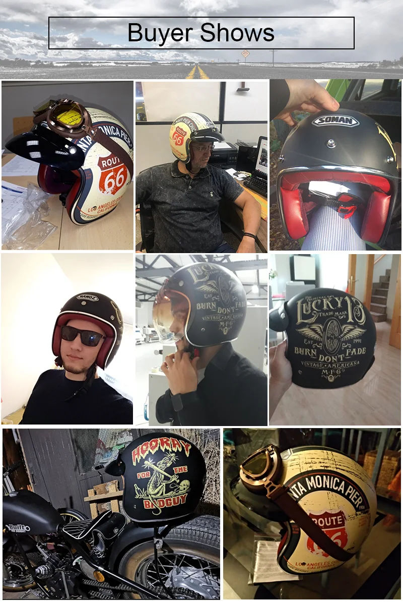 Горячая распродажа! Lucky 13 реактивный шлем мотоциклетный шлем Ретро скутер шлем винтажные шлемы с открытым лицом для Мотоциклов Чоппер