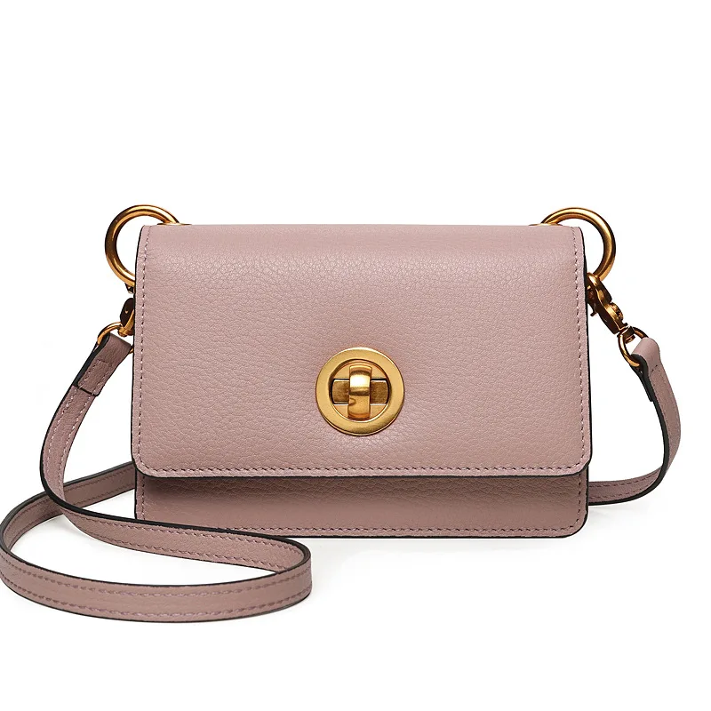 

HANSOMFY 2018 new genuine leather handbags are small soft tofu Baotou Leather Shoulder Satchel small bag