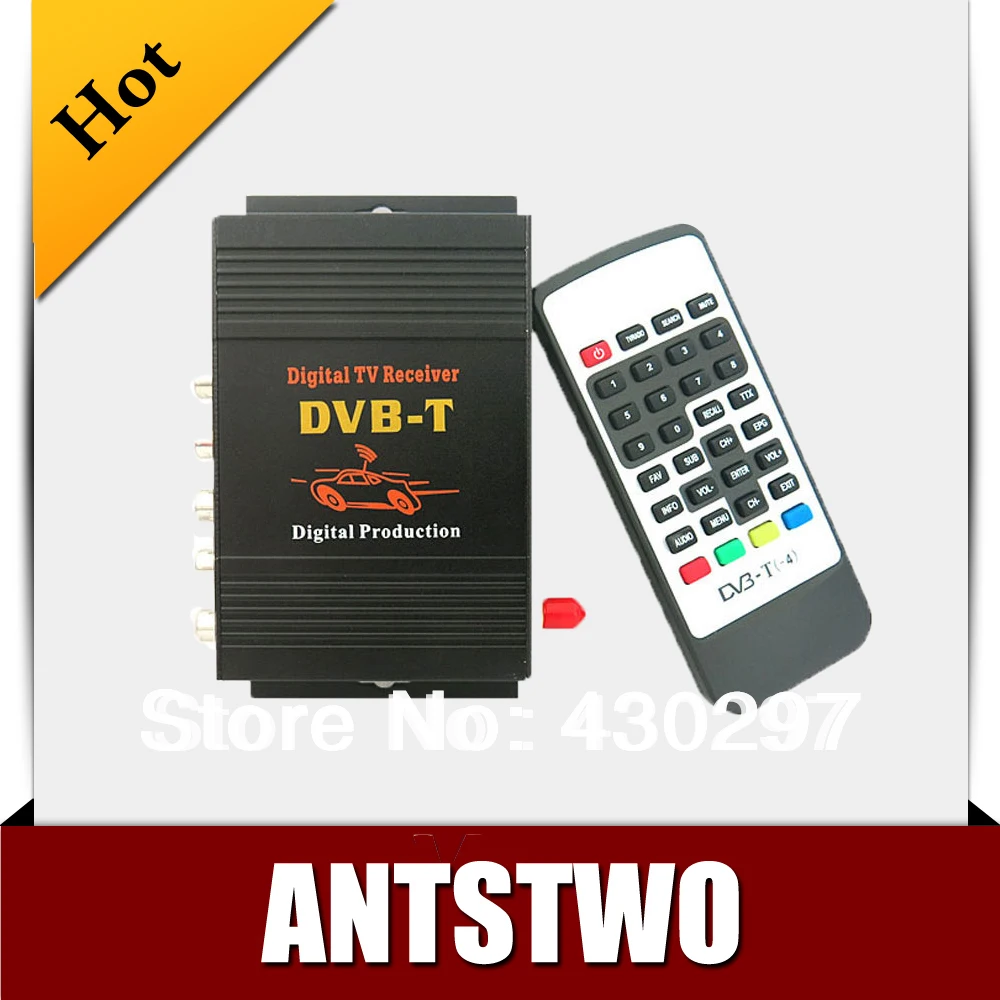 Car DVB-T MPEG-4 HD tuner Digital TV BOX receiver box Single Antenna for European Free shipping