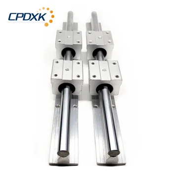 

2pcs SBR guide 16mm linear rail length 400mm support round guide rail + 4pcs SBR16UU slide block for cnc