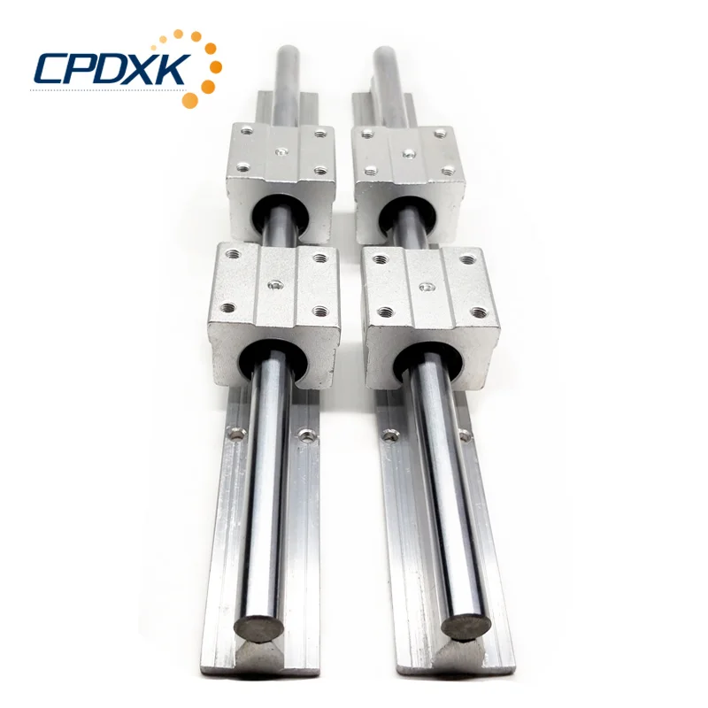 

2pcs SBR guide 16mm linear rail length 550mm support round guide rail + 4pcs SBR16UU slide block for cnc