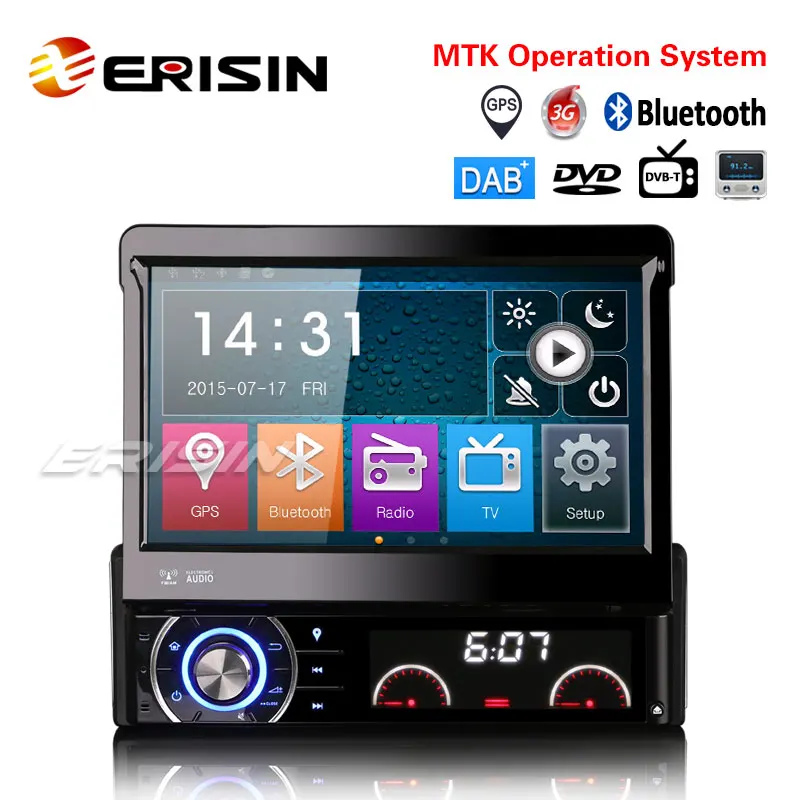 ErisinES6590KD1Din7inchWince60CarAudioSystemDVDGPSPlayer