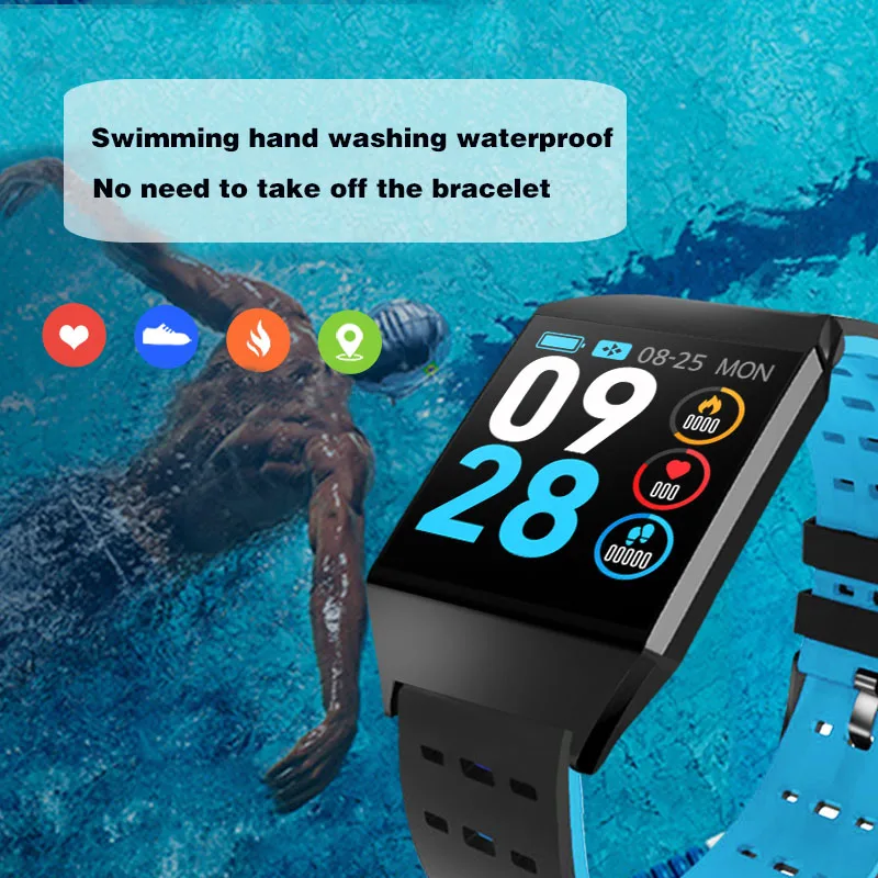 Wearpai W1C квадратные часы led сенсорный экран для сердечного ритма Мониторинг