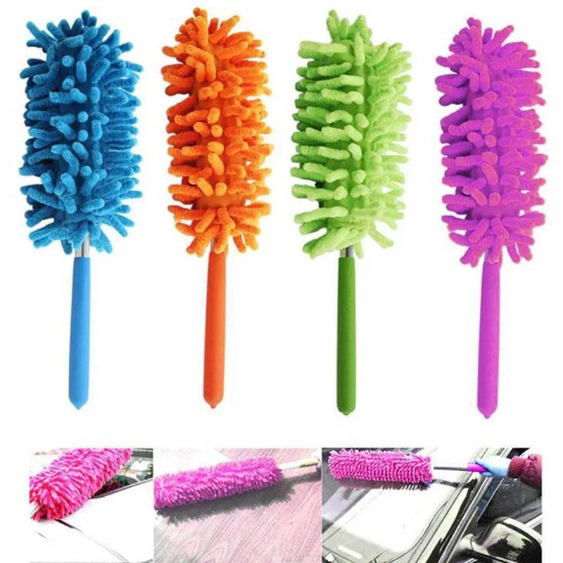 Extendable Telescopic Microfiber Window Car Household Cleaning Duster Brush Feather Style Extend