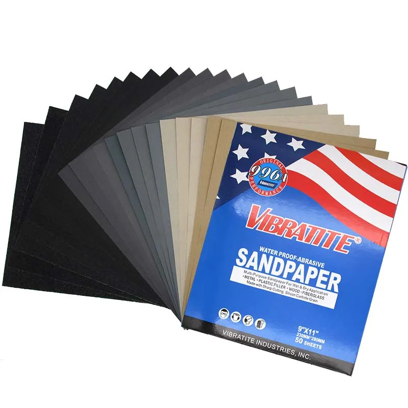 

10 Sheets 9"x11" Silicon Carbide Abrasive Sandpaper 60 to 10000 Grits Wet/Dry for Automotive Sanding Wood Furniture Finishing