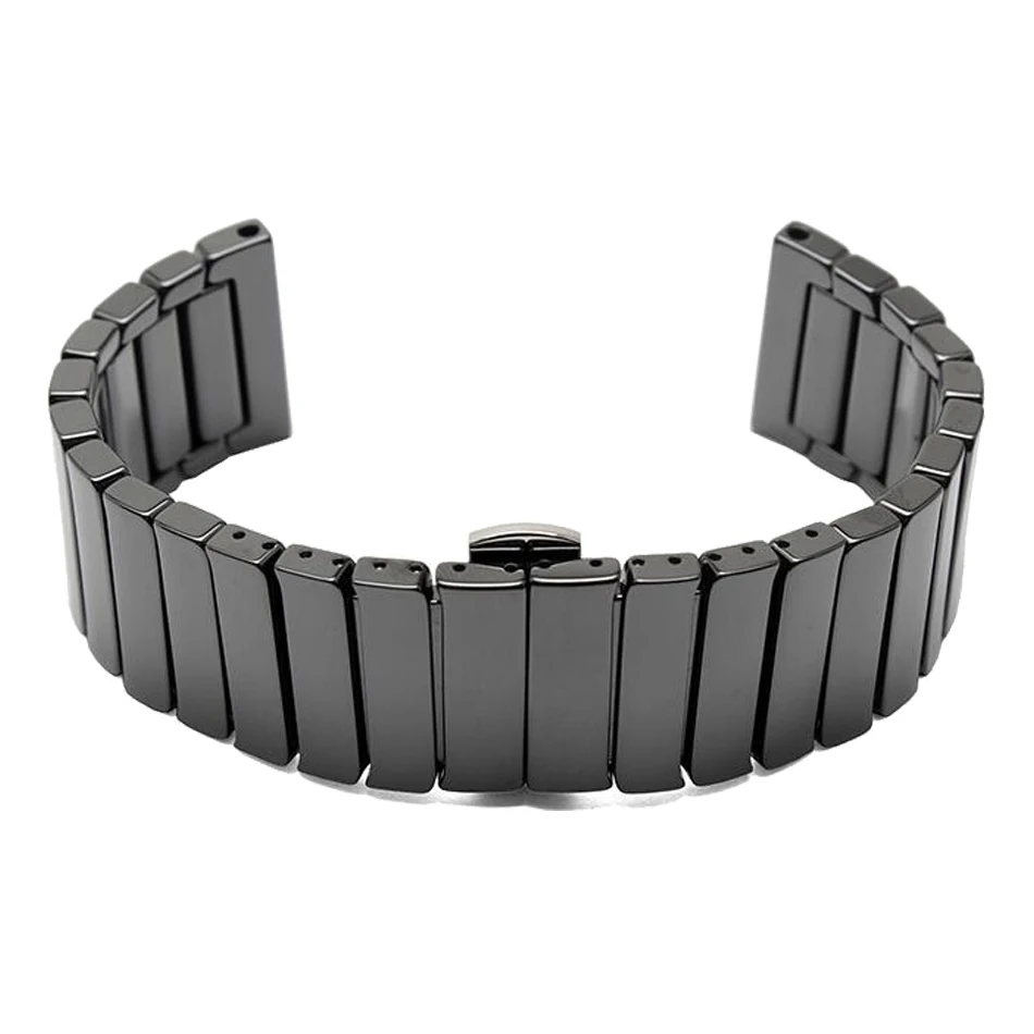 Керамический ремешок Amazfeel для Xiaomi Huami Amazfit Stratos 2 pace Amazfit bip bit Смарт-часы ремешок 22 мм 20 мм Браслет замена - Цвет: type 1. black