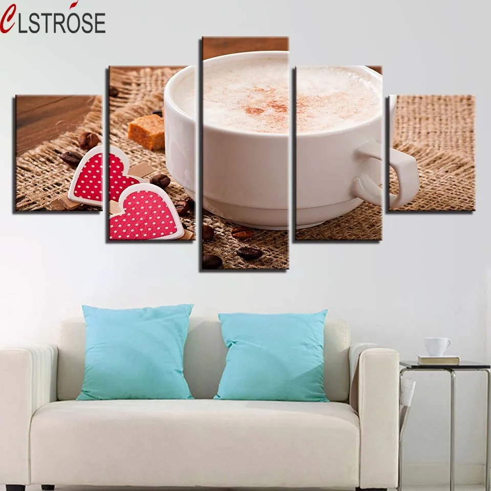 Canvas-Pictures-Home-Decor-Modular-HD-Prints-5-Pieces-Coffee-Artistic-Painting-Kitchen-Food-Poster-Restaurant