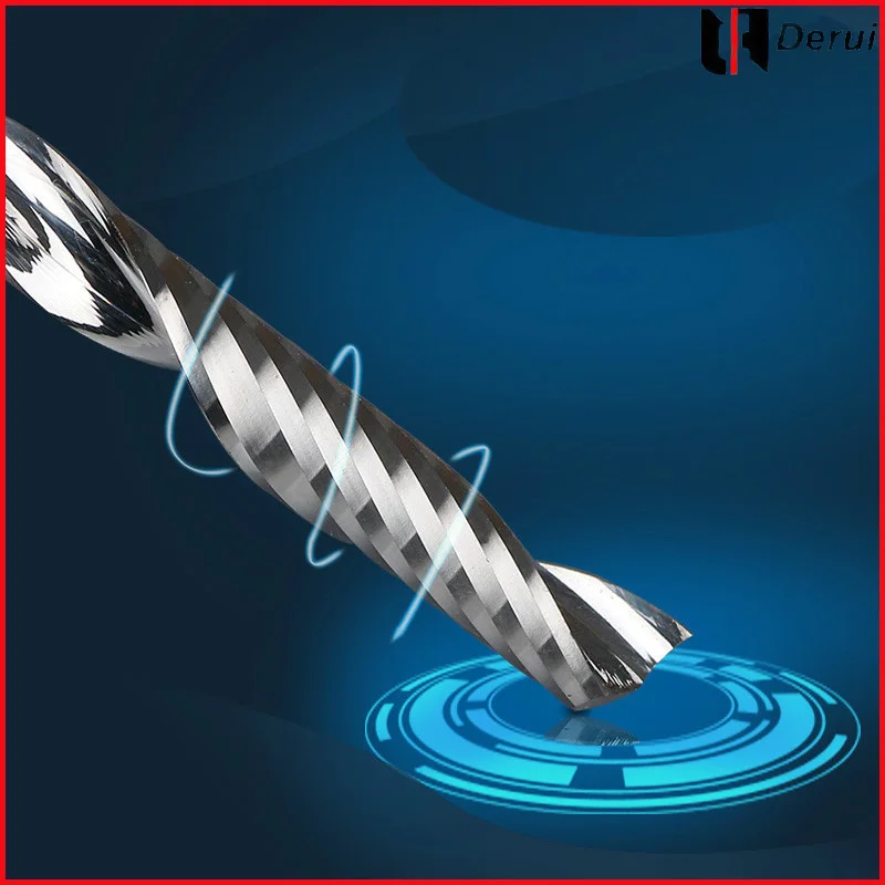 

1pc 4mm one Flute Spiral CNC Router Bit single flute carbide spiral end mill for MDF spiral Milling Cutte Acrylic PVC 2A class
