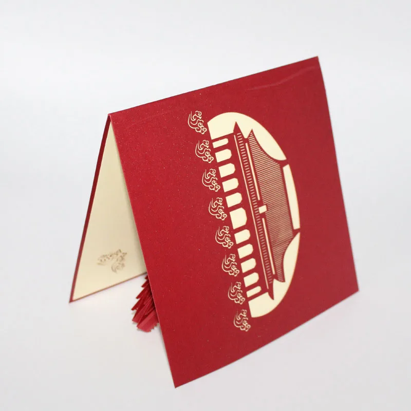  3D Laser Cut Handmade Taihe palace of the Imperial Palace Paper Invitation Greeting Cards Business  - 32806015105