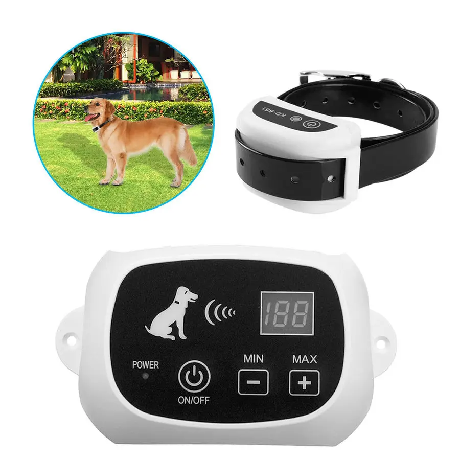 Retail Wireless Electric Dog Pet Fence Containment System Transmitter Collar Waterproof 27g9
